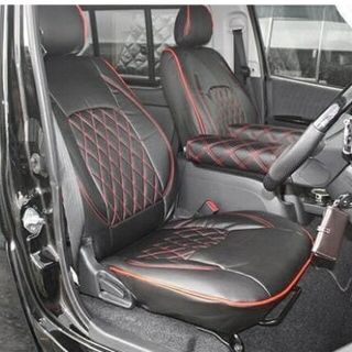 200系ハイエース シートカバー S-GL ダイヤカット レッド 後部座席
