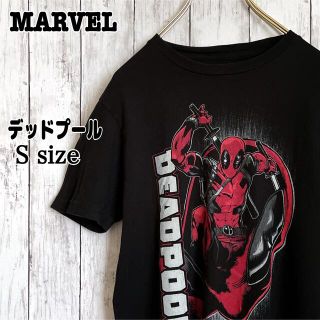 マーベル(MARVEL)のマーベル デッドプール アメコミ デカロゴ ユニセックス 黒 ヒーロー 古着(Tシャツ/カットソー(半袖/袖なし))