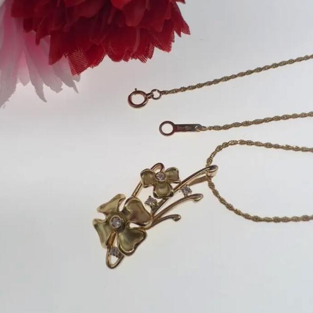 新着 ☆ 綺麗なお花 ☆ ダイヤモンドネックレス K18 YG ネックレス