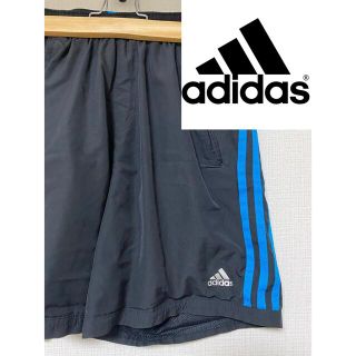 アディダス(adidas)の☆ アディダス　adidas ハーフパンツ　ブラック　ブルー　M(ショートパンツ)