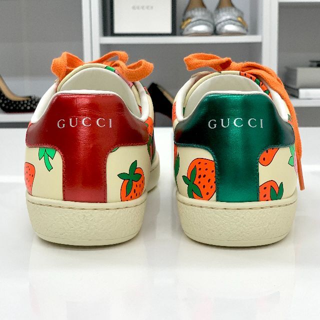 Gucci(グッチ)の4273 未使用 グッチ エース レザー イチゴ スニーカー レディースの靴/シューズ(スニーカー)の商品写真