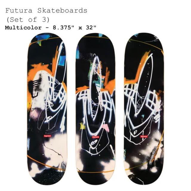 超爆安 - Supreme Supreme deck 3 of Set Skateboards Futura スケート