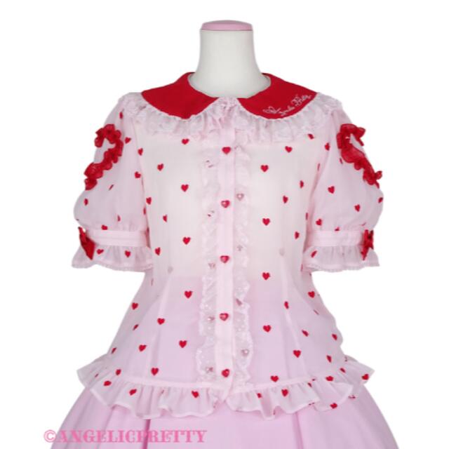 Angelic Pretty Petit Heartブラウス　ピンク赤