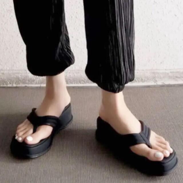 【即日発送】新品 韓国 モード ウェッジ サンダル 黒 夏 レディースの靴/シューズ(サンダル)の商品写真