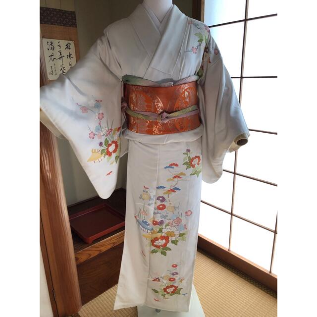 感謝報恩 ♦️新品未使用 クレマチスの花 友禅絽の付け下げ 身丈(肩