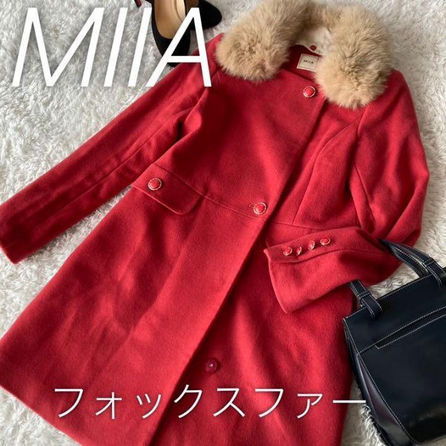 極美品 取り外しボリュームフォックスファー ノーカラージャケット