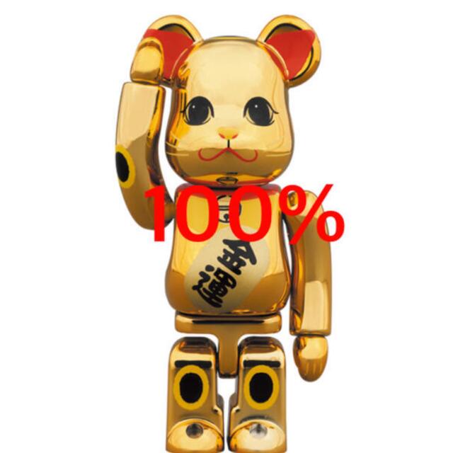 MEDICOM TOY(メディコムトイ)の新品 BE@RBRICK ベアブリック   招き猫 金運 金メッキ 参 100% エンタメ/ホビーのフィギュア(その他)の商品写真