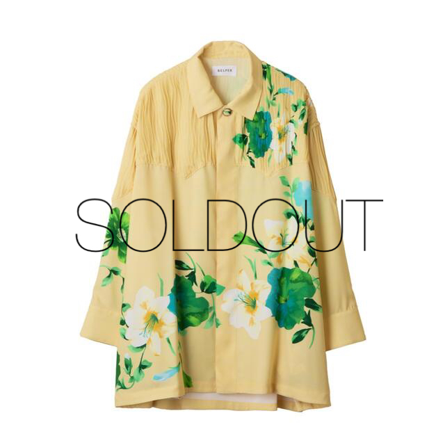 BELPER FLOWER SHIRT JACKET イエロー シャツ ブラウスレディース