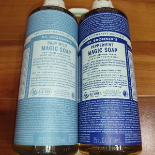 ドクターブロナー(Dr.Bronner)のドクターブロナーマジックソープ　739mlオーガニックソープ　×2(ボディソープ/石鹸)