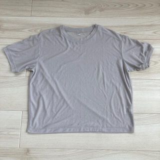 ユニクロ(UNIQLO)のユニクロ　シアークルーネックＴ　半袖　L グレー(Tシャツ(半袖/袖なし))