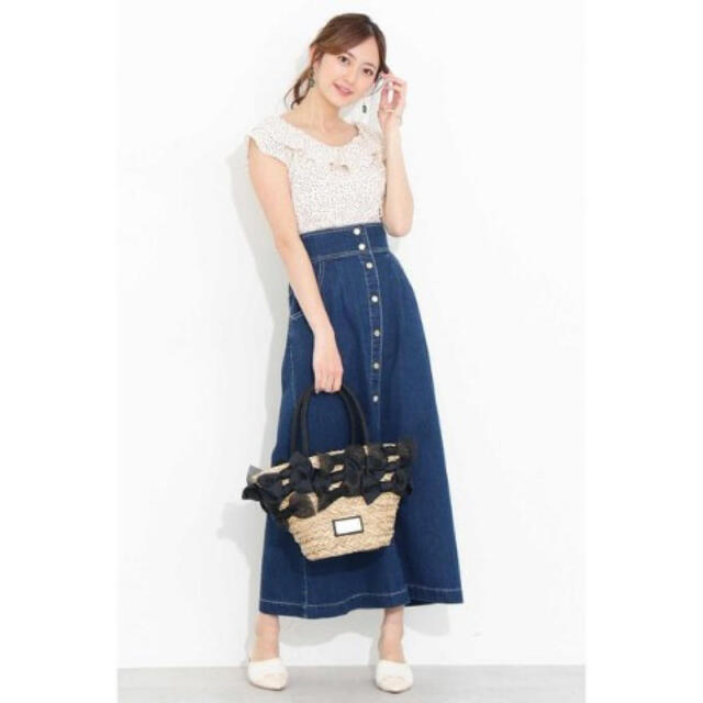 JILL by JILLSTUART(ジルバイジルスチュアート)のリボンバスケットバッグ　　ジルバイジルスチュアート レディースのバッグ(かごバッグ/ストローバッグ)の商品写真