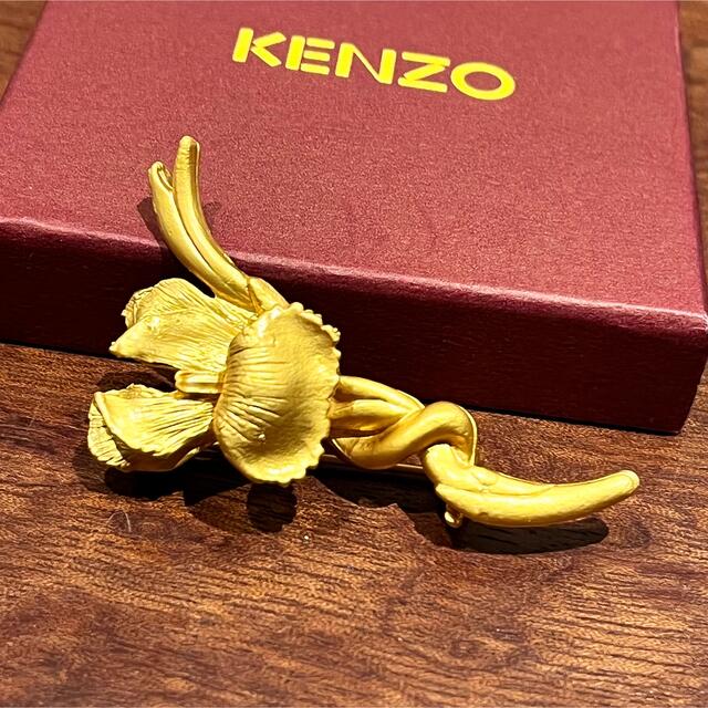 KENZO ケンゾーヴィンテージ　ブローチ　ゴールド色　未使用品