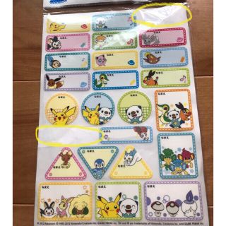 ポケモン(ポケモン)のポケモン ハギレ&アイロンプリントお名前シールセット売り(ネームタグ)