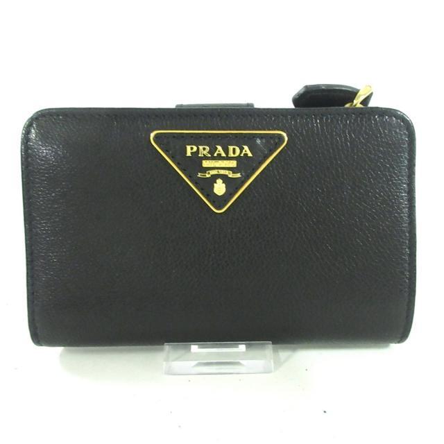 PRADA(プラダ)のプラダ 2つ折り財布美品  - 黒 レザー レディースのファッション小物(財布)の商品写真