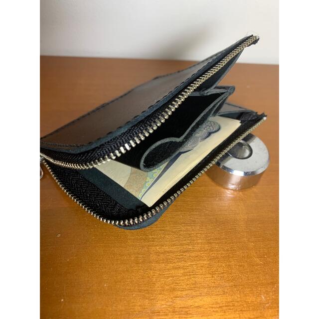 黒色ホースヌメL字ファスナー財布 メンズのファッション小物(折り財布)の商品写真