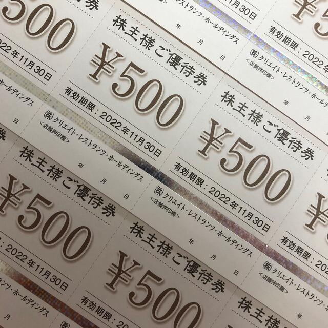 クリエイトレストランツ株主優待券24，000円分（〜2022年11月30日）