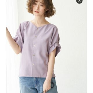 ロペピクニック(Rope' Picnic)の新品タグ付！ロペピクニック前後2way リネンライクブラウス 麻風トップス(シャツ/ブラウス(半袖/袖なし))