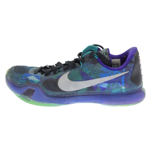 NIKE ナイキ KOBE 10 'OVERCOME' EMERALD GLOW/REFLECT SILVER-COURT PURPLE コービー オーバーカム ローカットスニーカー パープル ブルー 705317-305