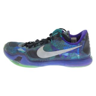 ナイキ(NIKE)のNIKE ナイキ KOBE 10 'OVERCOME' EMERALD GLOW/REFLECT SILVER-COURT PURPLE コービー オーバーカム ローカットスニーカー パープル ブルー 705317-305(スニーカー)