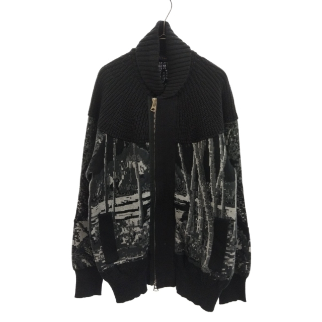 Sacai サカイ ×SUN SURF 20SS Pam Tree Print Knitted Jacket