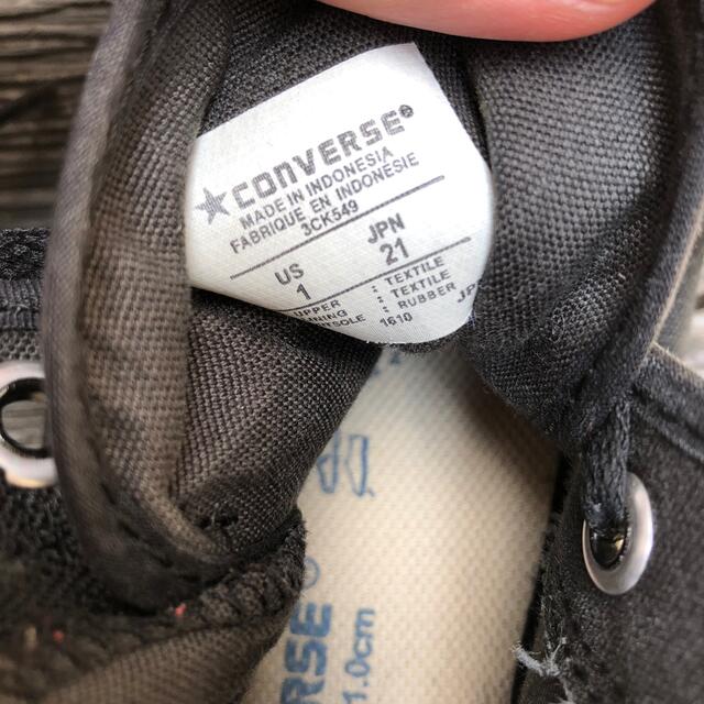 CONVERSE(コンバース)の21cm  ハイカット　ブラック　黒 キッズ/ベビー/マタニティのキッズ靴/シューズ(15cm~)(スニーカー)の商品写真