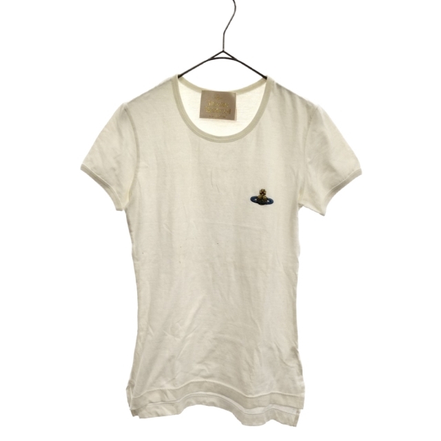 Vivienne Westwood(ヴィヴィアンウエストウッド)のVivienne Westwood ヴィヴィアンウエストウッド ロゴ刺繍デザイン 半袖Tシャツ カットソー ホワイト レディースのトップス(カットソー(半袖/袖なし))の商品写真