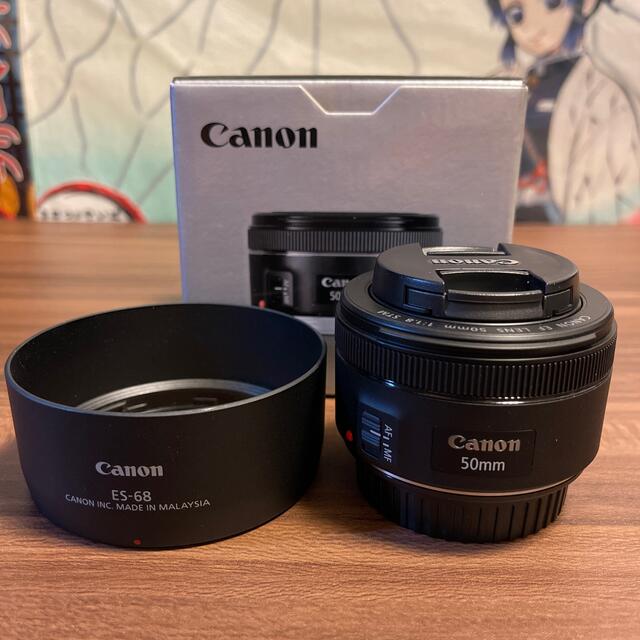 Canon 単焦点レンズ EF50mm F1.8 stm レンズフード付き