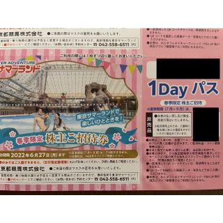 ゆうら様専用 東京サマーランド 株主優待券 追加(遊園地/テーマパーク)
