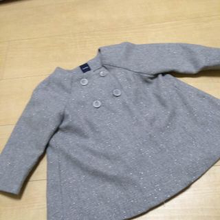 ベビーギャップ(babyGAP)のAライン ノーカラーコート グレー(コート)