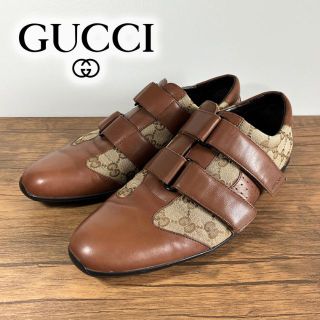 グッチ(Gucci)のGUCCI グッチ GG柄 ベルクロ  レザー スニーカー シューズ イタリア製(スニーカー)