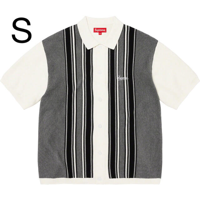 supreme stripe button up polo whiteメンズ