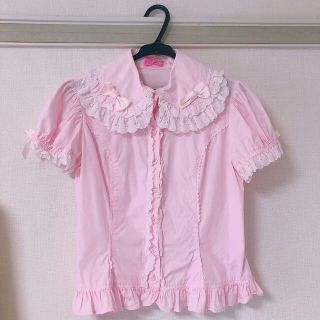 アンジェリックプリティー(Angelic Pretty)のAngelicPretty半袖ブラウス(ピンク)(シャツ/ブラウス(半袖/袖なし))