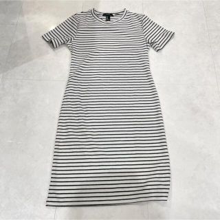 フォーエバートゥエンティーワン(FOREVER 21)のボーダー ニット ワンピース M Forever21 膝丈(ひざ丈ワンピース)