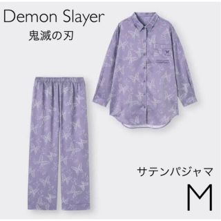 ジーユー(GU)のGU サテンパジャマ(長袖&ロングパンツ) Demon Slayer M(パジャマ)