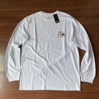 クイックシルバー(QUIKSILVER)のクイックシルバー 長袖Tシャツ L 白 ホワイト プリント柄 ロンT(Tシャツ/カットソー(七分/長袖))