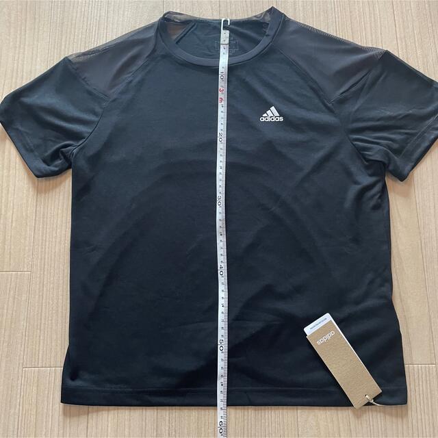 adidas(アディダス)の新品メッシュTシャツアディダスレディースブラック色 レディースのトップス(Tシャツ(半袖/袖なし))の商品写真