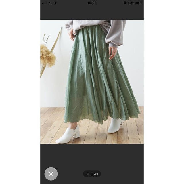 リネンロングフレアスカート レディースのスカート(ロングスカート)の商品写真