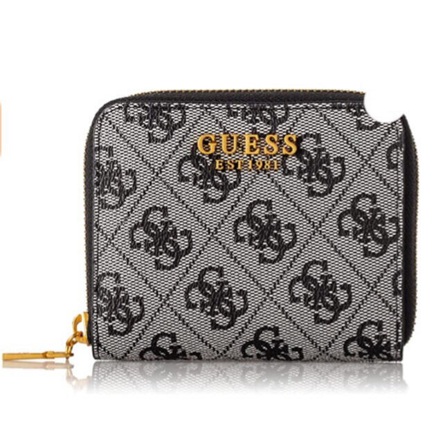 ゲス GUESS 二つ折り財布 ブラック ZADIE LOGO レディース