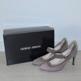 ジョルジオアルマーニ(Giorgio Armani)のジョルジオ アルマーニ 黒タグ スウェード レザー パンプス ヒール(ハイヒール/パンプス)