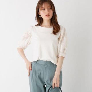 インデックス(INDEX)の【美品】index シルケットポンチレーススリーブプルオーバー(シャツ/ブラウス(半袖/袖なし))