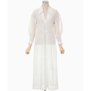 マメ(mame)のCurtain Lace Jacquard Jersey Dress (ロングワンピース/マキシワンピース)