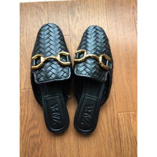 ザラ(ZARA)のzara  Flat Mule  Black 37 サンダル(サンダル)