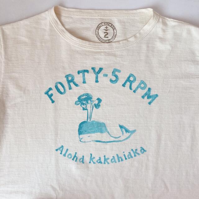 45rpm(フォーティーファイブアールピーエム)の【訳あり】45rpm フォーティファイブアールピーエム　くじら　Tシャツ♡ レディースのトップス(Tシャツ(半袖/袖なし))の商品写真