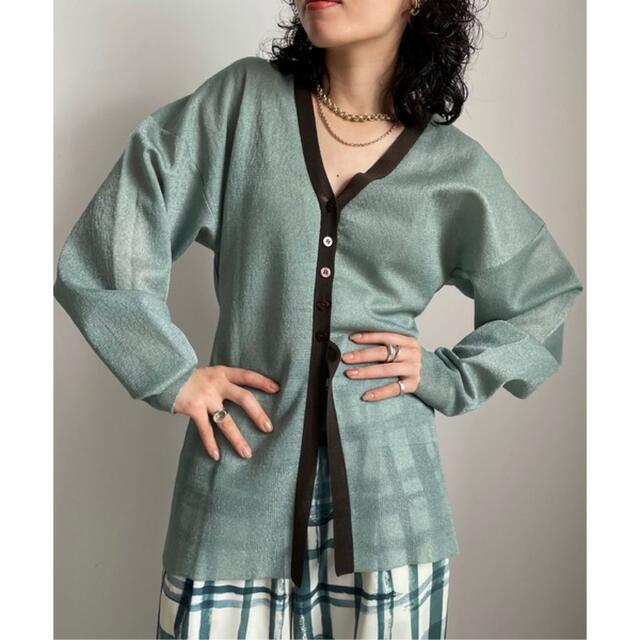 Ameri VINTAGE(アメリヴィンテージ)の【未使用】AMERI SHEER LONG KNIT CARDIGAN レディースのトップス(カーディガン)の商品写真