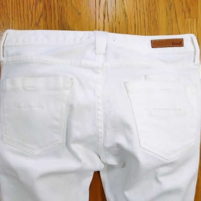 YANUK(ヤヌーク)のヤヌーク デニム ジーンズ パンツ セシル 白 サイズ22 S相当 ホワイト レディースのパンツ(デニム/ジーンズ)の商品写真