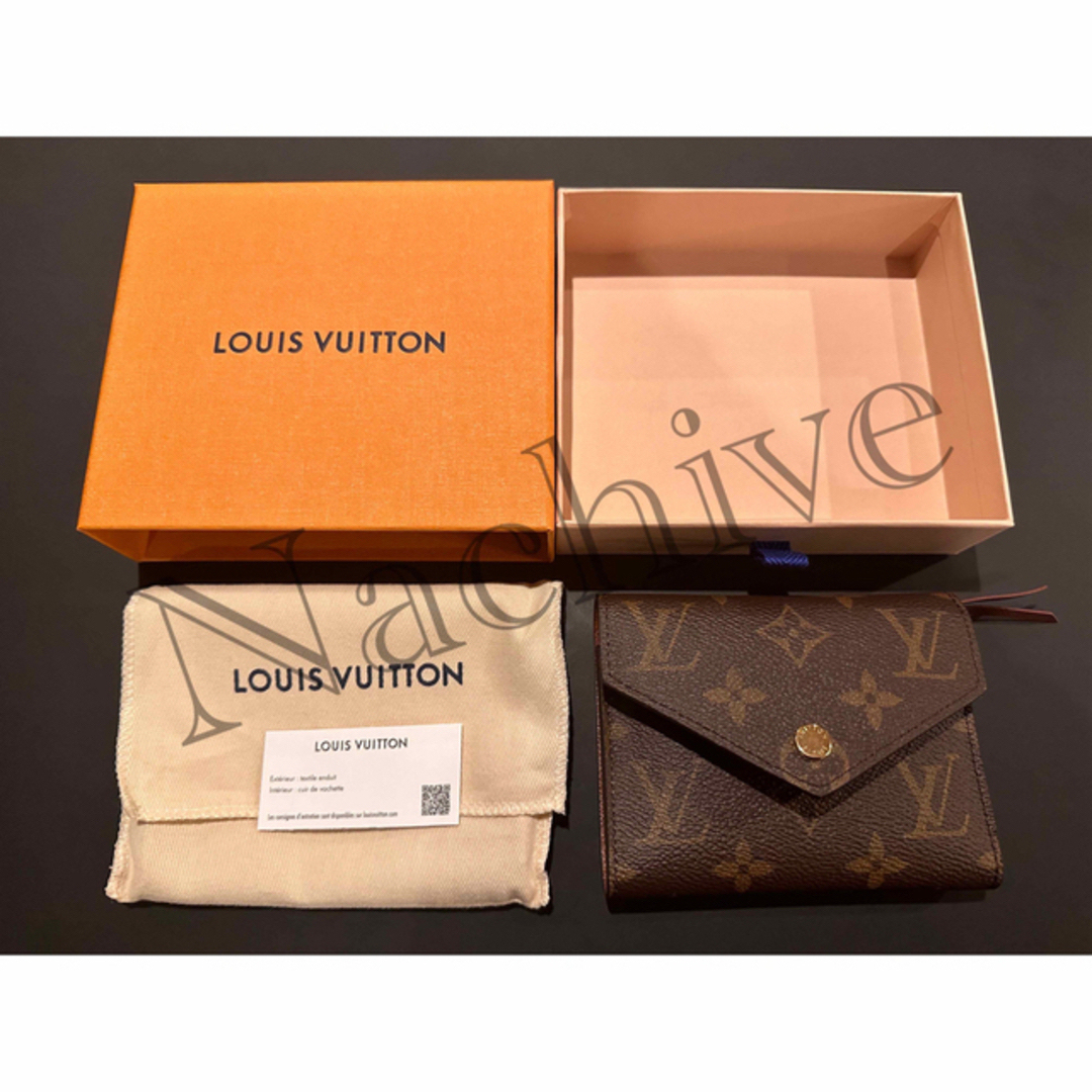 お値下げ中！Louis Vuittonヴィクトリーヌ モノグラム 折りたたみ牛革金具色