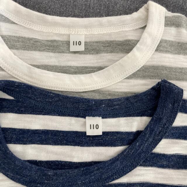MUJI (無印良品)(ムジルシリョウヒン)の無印　ボーダーTシャツ　110 キッズ/ベビー/マタニティのキッズ服男の子用(90cm~)(Tシャツ/カットソー)の商品写真