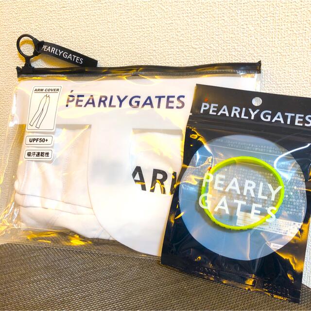 PEARLY GATES(パーリーゲイツ)の大特価！新品未使用パーリーゲイツUVアームカバー(LADIES)＆虫よけバンド スポーツ/アウトドアのゴルフ(その他)の商品写真