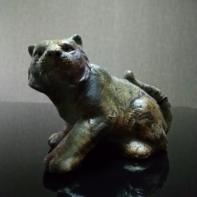 【備前焼 虎】Bizen ware tiger figurine (送料込み)