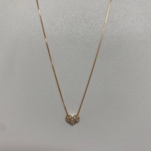 k18 ピンクゴールド　ハート　ダイヤモンド　0.09ct ネックレス